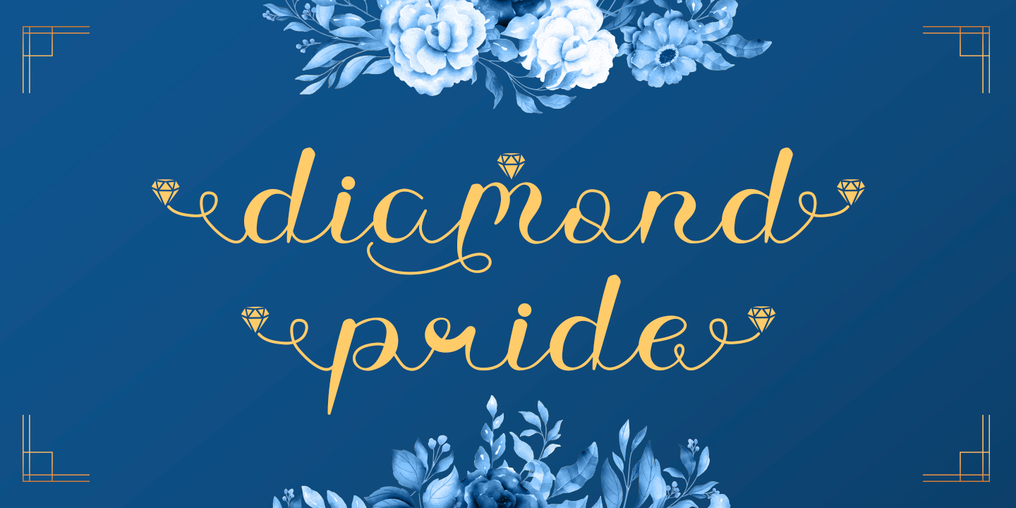 Пример шрифта Diamond Pride Regular